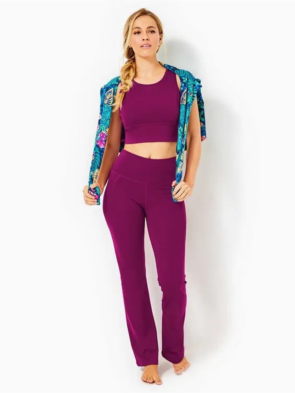 NWT - Lilly Pulitzer - UPF 50+ Luxletic Carpe Vita Flare Legging - Mulberry